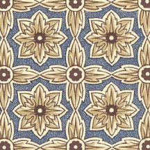 Blue Geometric Renaissance Flower Print Italian Paper ~ Carta Varese Italy